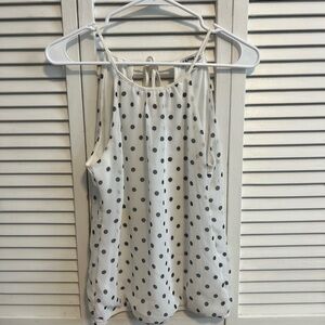 Express White and Black Polka Dot Blouse